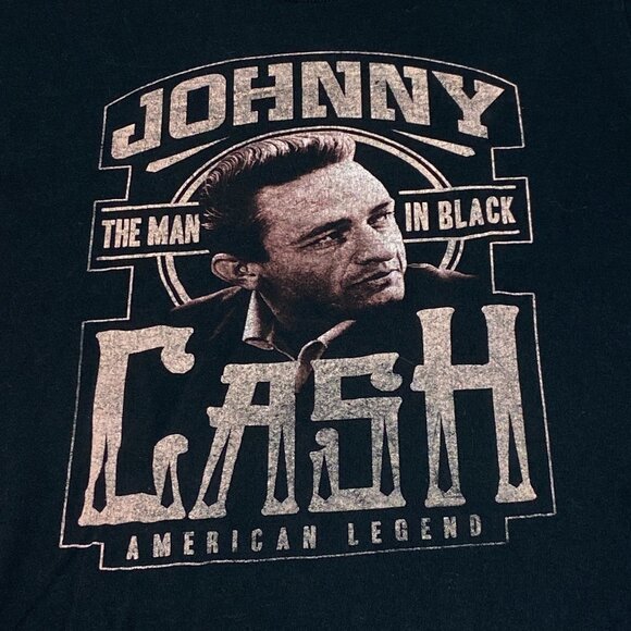 Johnny Cash The Man in Black Graphic Tee American Legend Short Sleeve Crew Neck - Picture 7 of 10
